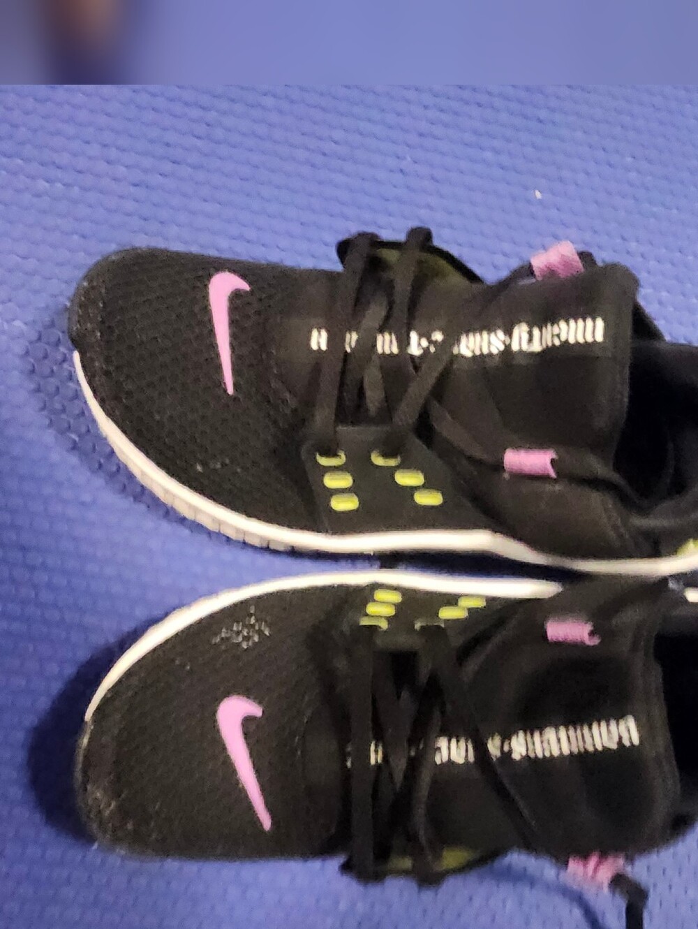 Nike Black Running Shoes with Pink Swoosh